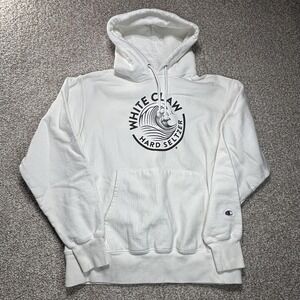 Champion Reverse Weave Hoodie Mens Large White White Claw Hard Seltzer